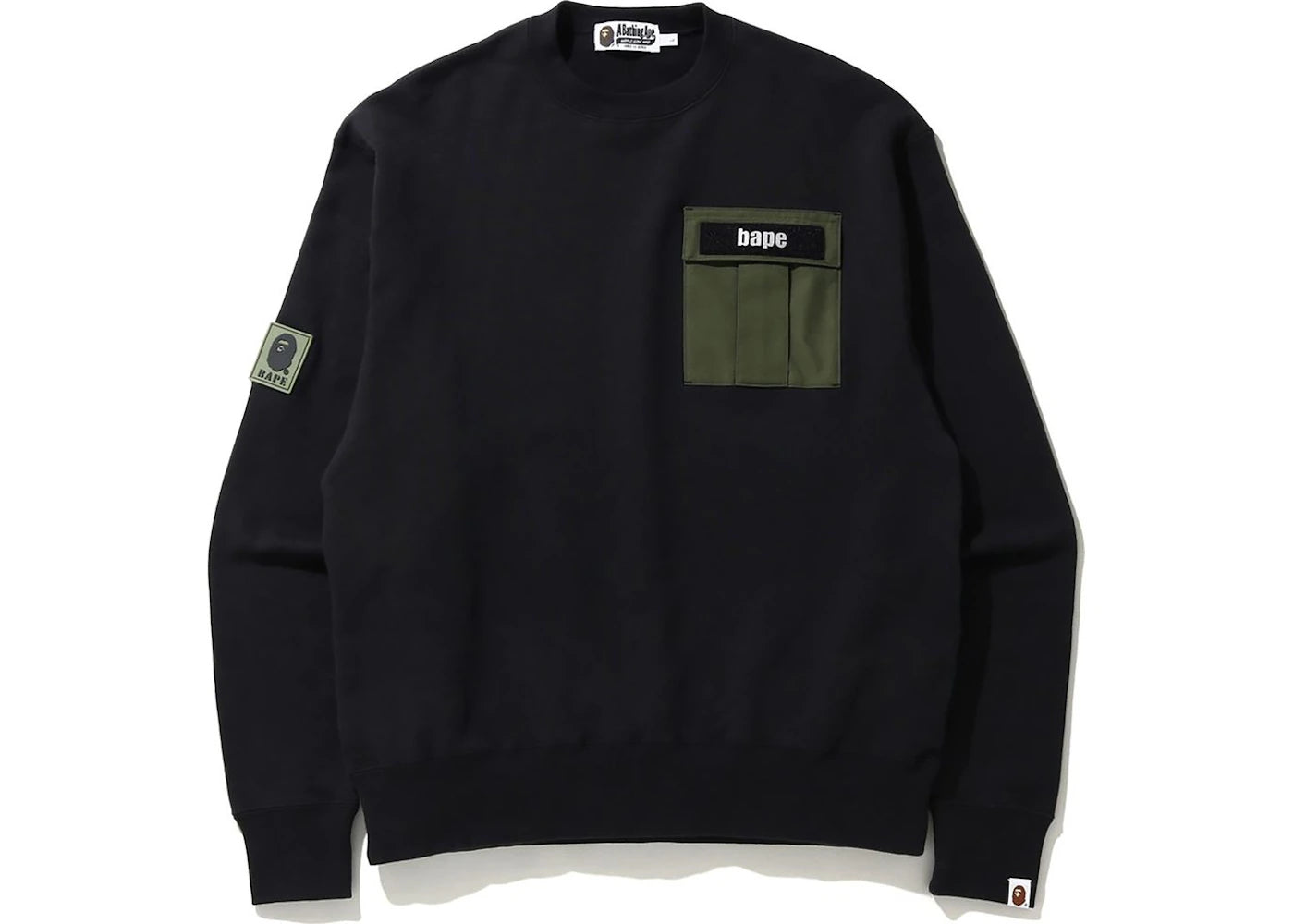 BAPE Military Pocket Relaxed Crewneck Black