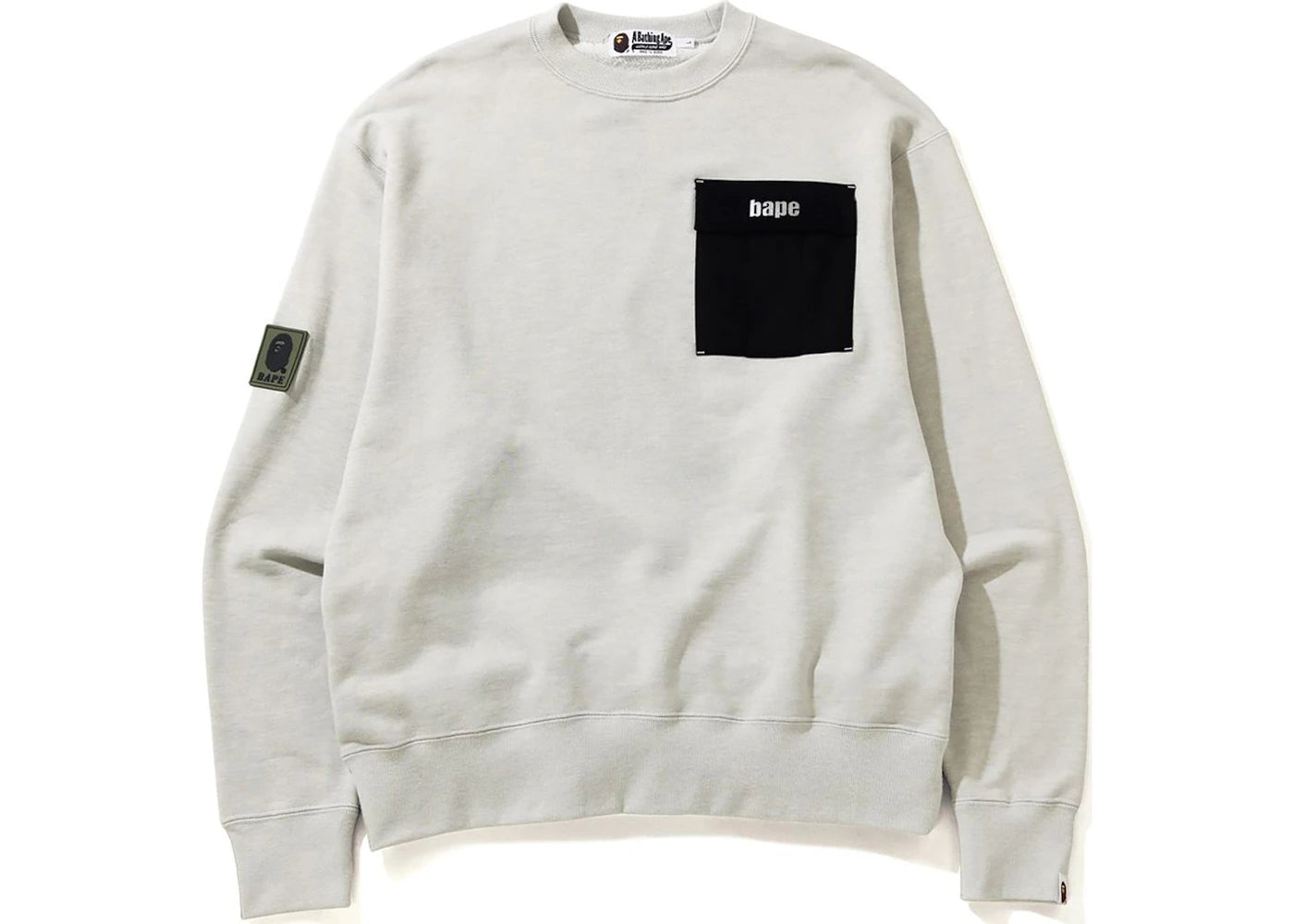 BAPE Military Pocket Relaxed Crewneck Gray