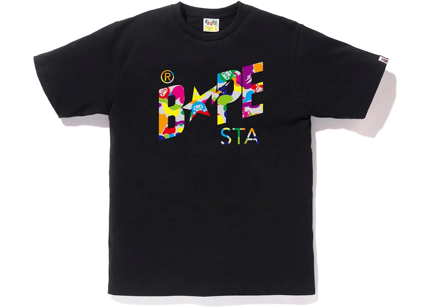 BAPE Milo ABC Multi Bapesta Tee Black