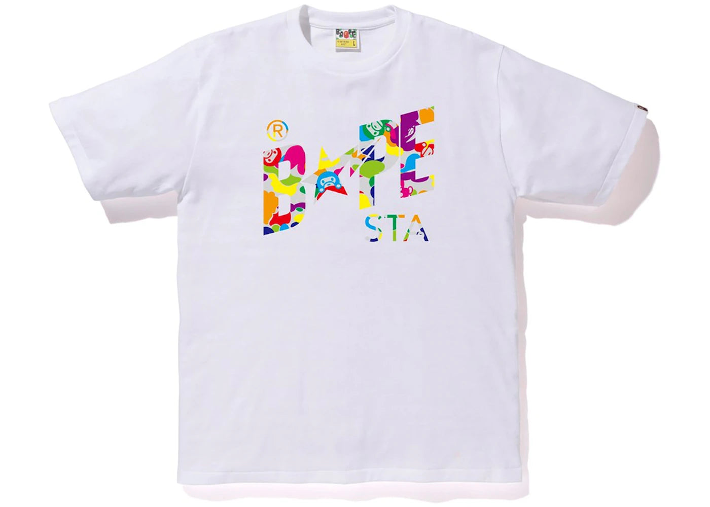 BAPE Milo ABC Multi Bapesta Tee White