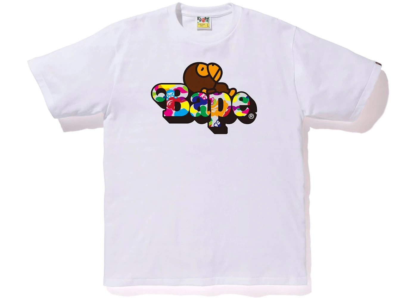 BAPE Milo ABC Multi Milo On Bape Tee White