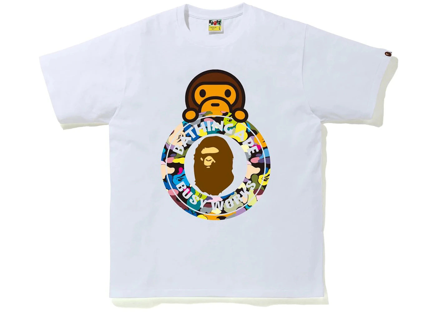 BAPE Milo Busy Works Multi Camo Tee White