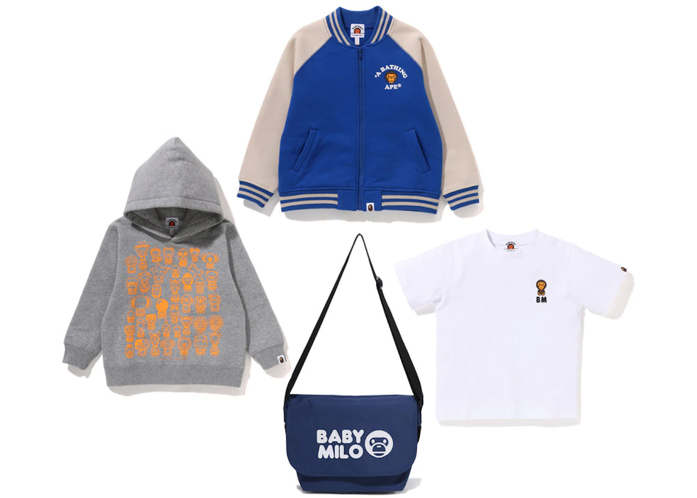 BAPE Milo Happy New Year Kid's Bag (2023) Black/Grey/White