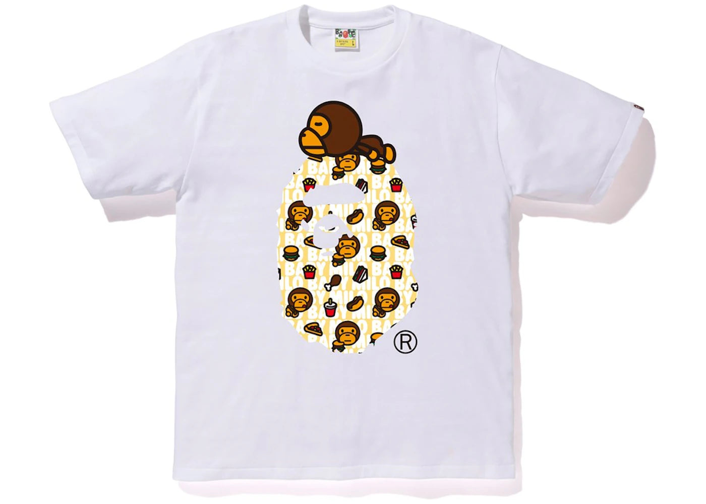 BAPE Milo Junk Food Milo On Big Ape Tee White