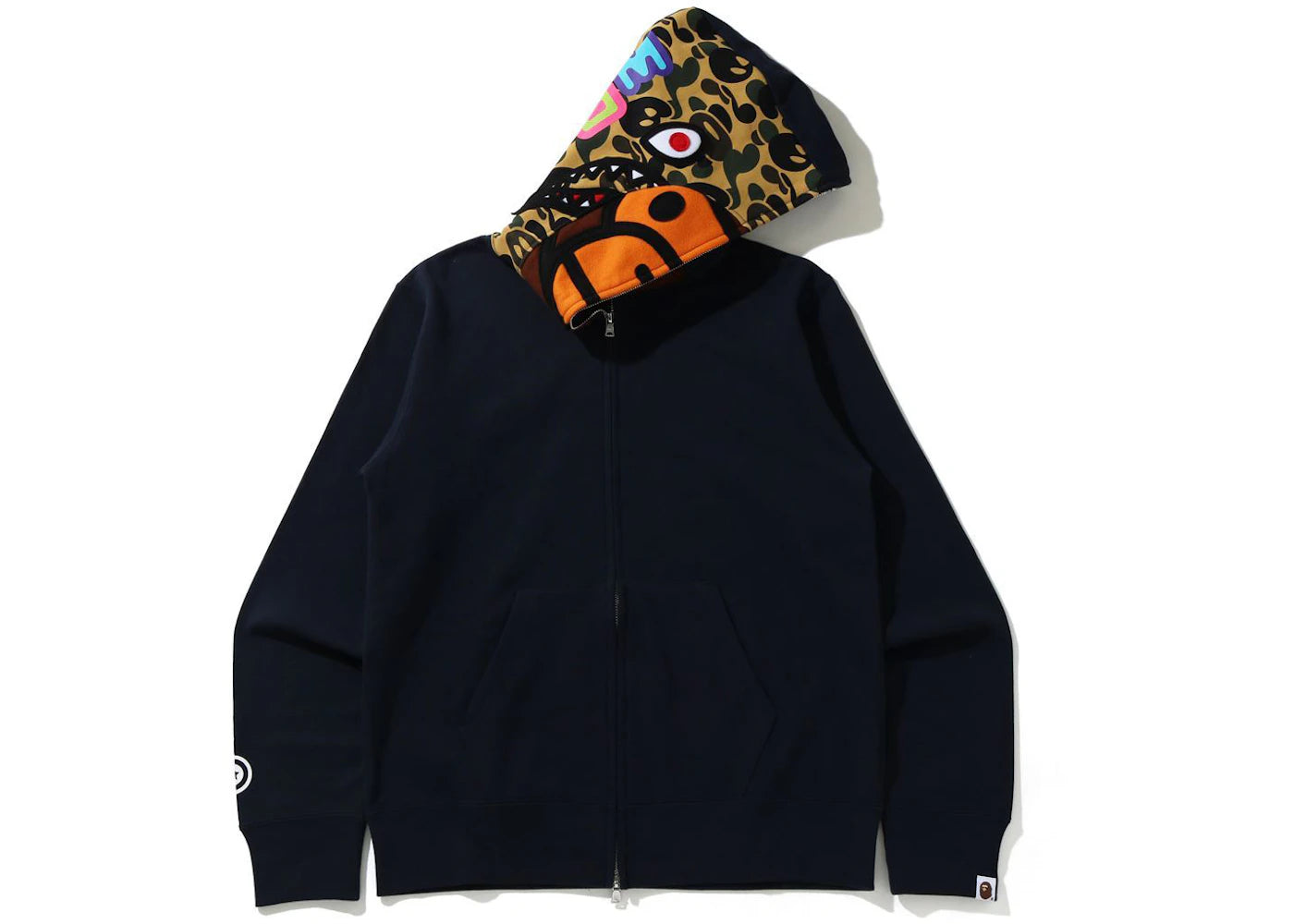 BAPE Milo Shark Full Zip Hoodie Navy