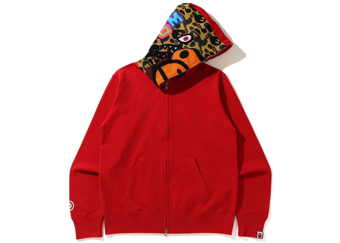 BAPE Milo Shark Full Zip Hoodie Red