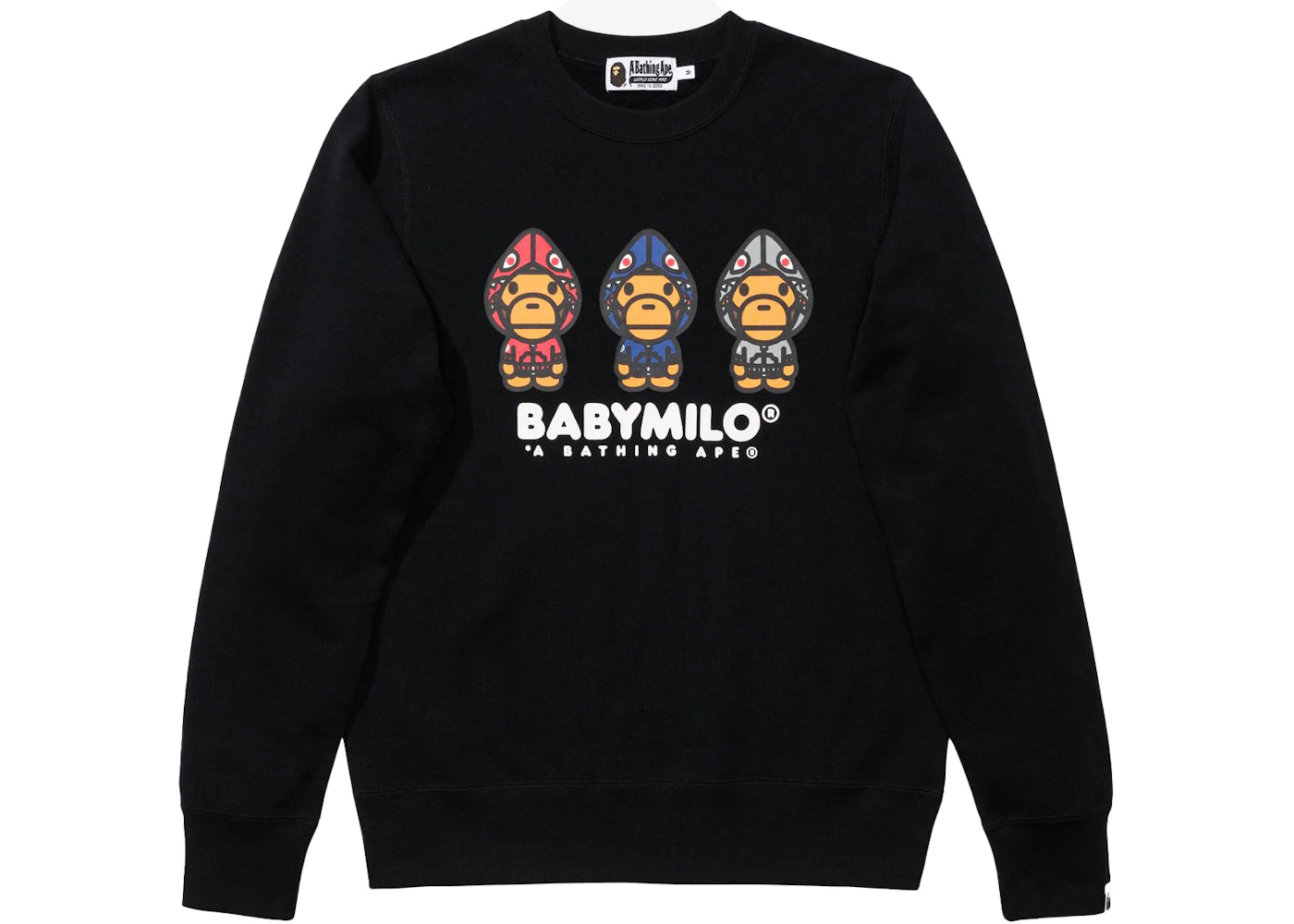 BAPE Milo Shark Print Crewneck Black