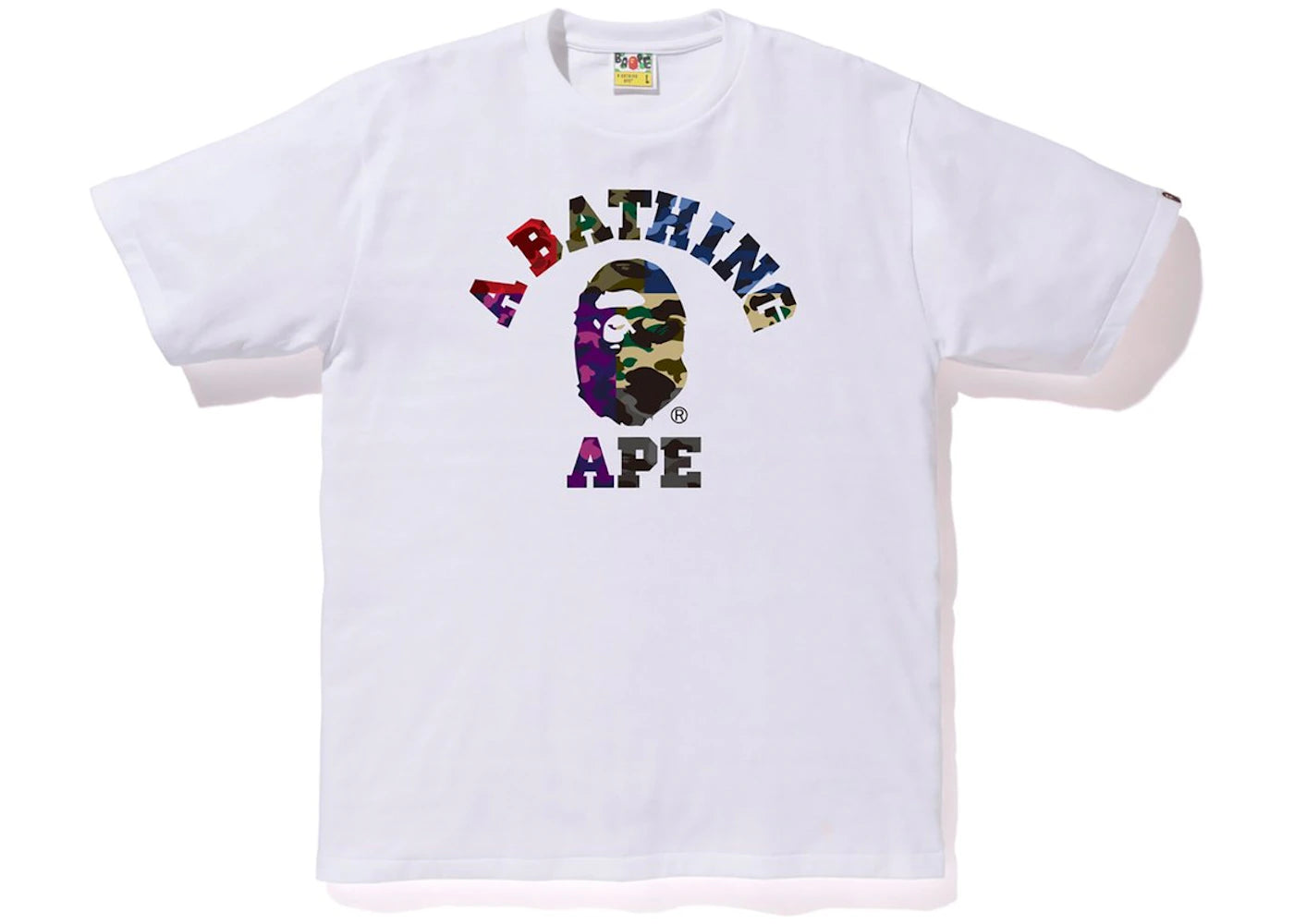 BAPE Mix Camo College Tee White