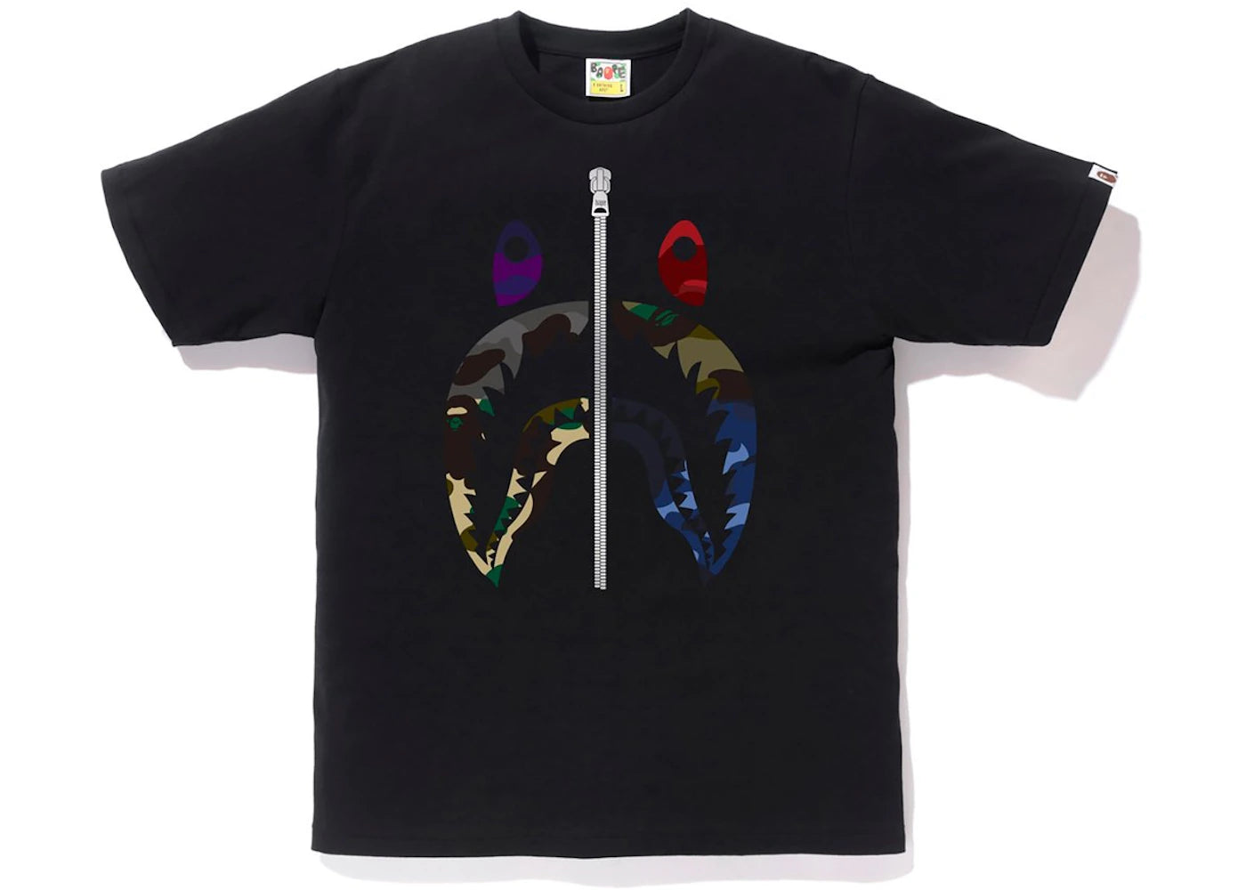 BAPE Mix Camo Shark Tee Black