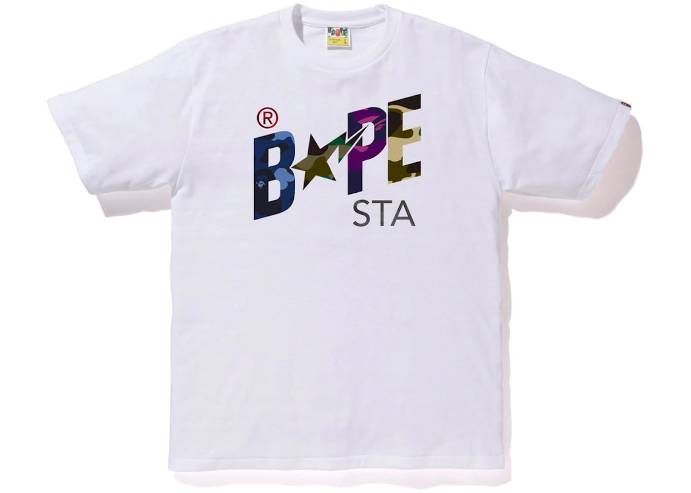 BAPE Mixed Camo Bapesta Tee White