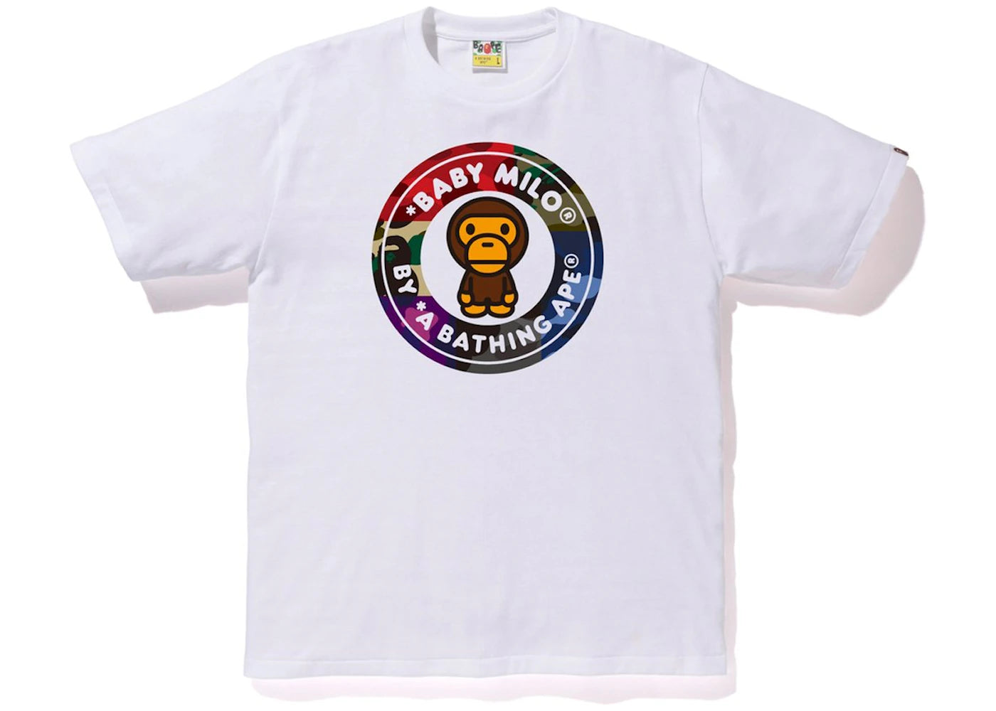 BAPE Mixed Camo Milo Busy Works Tee White