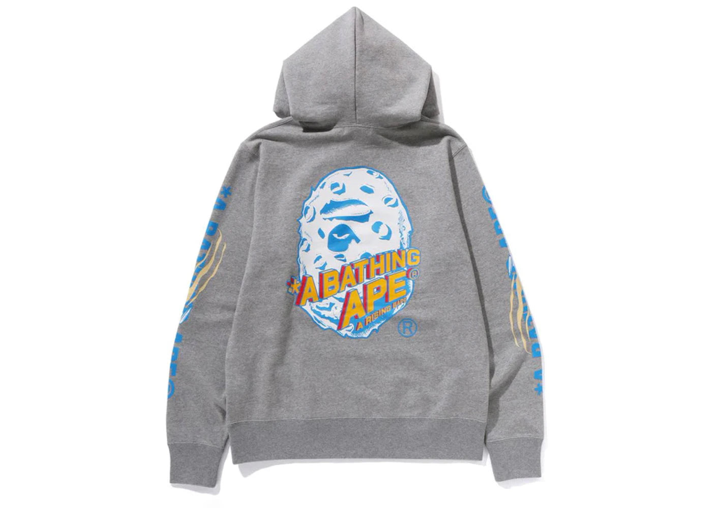 BAPE Moon Ape Head Pullover Hoodie Gray