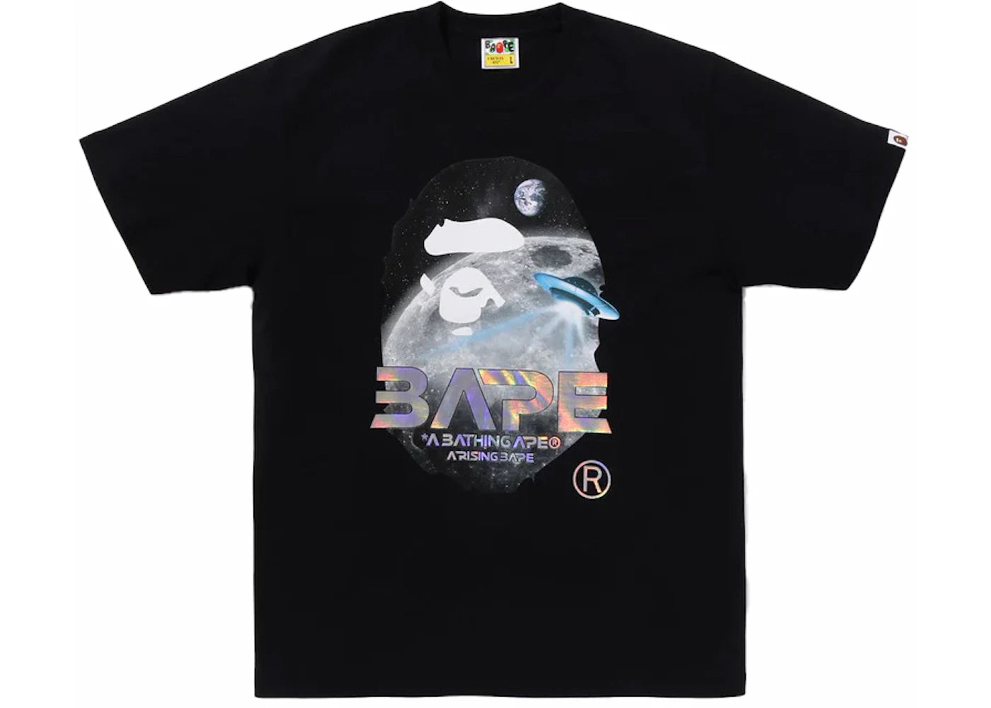 BAPE Moon Photo Ape Head Tee Black