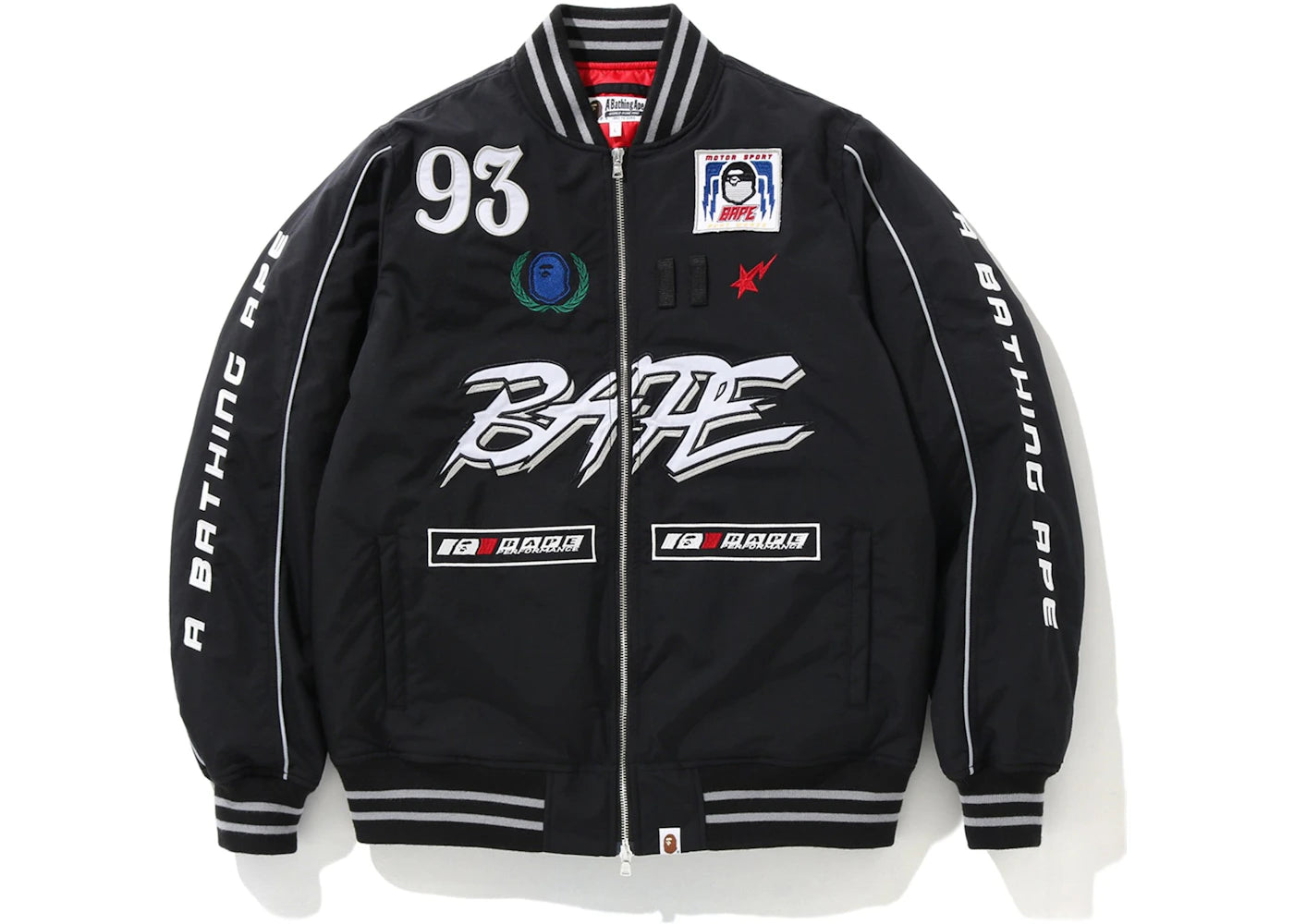 BAPE Motor Sport Bomber Down Jacket Black