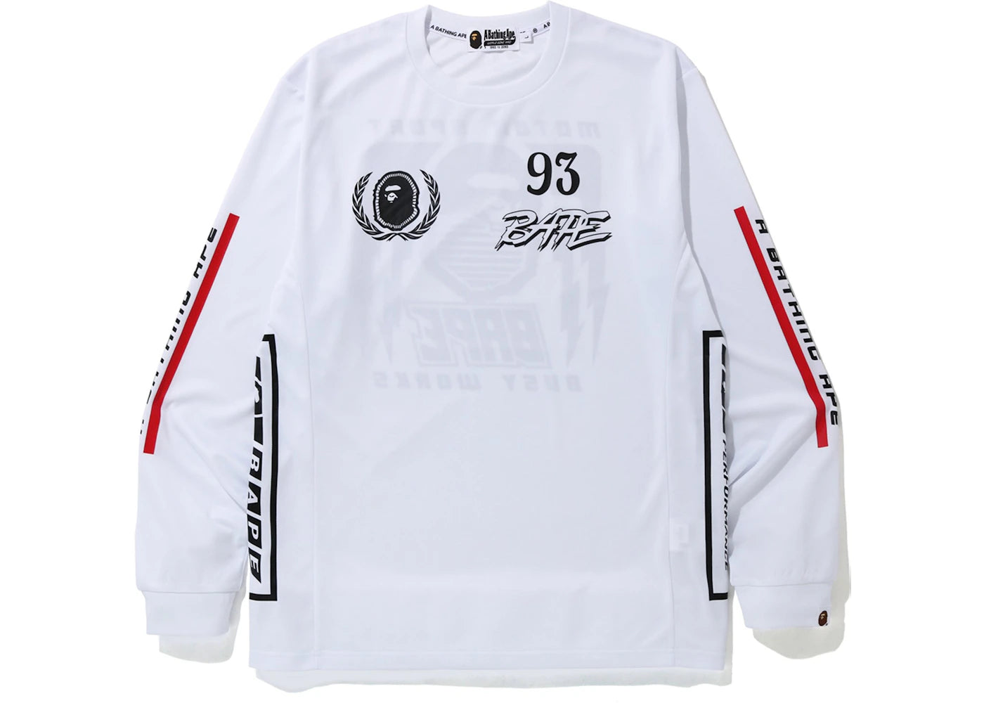 BAPE Motor Sport L/S Tee White