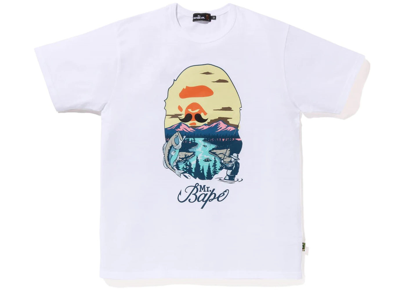 BAPE Mr Bathing Ape Head Wide Tee White