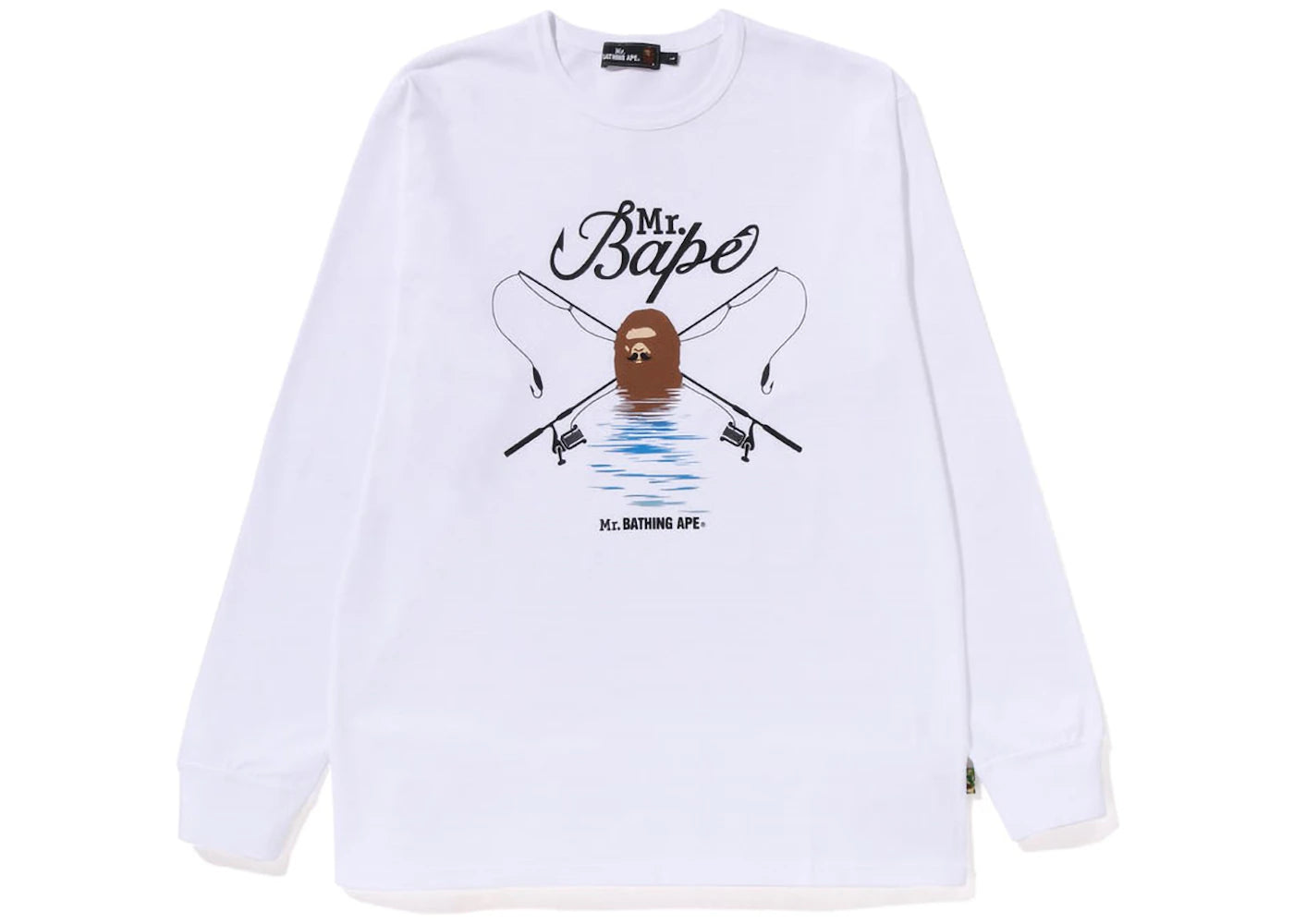 BAPE Mr Bathing Ape Wide L/S Tee White