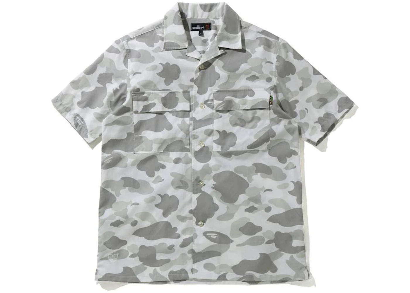 BAPE Mr Camo Open Collar Shirt White