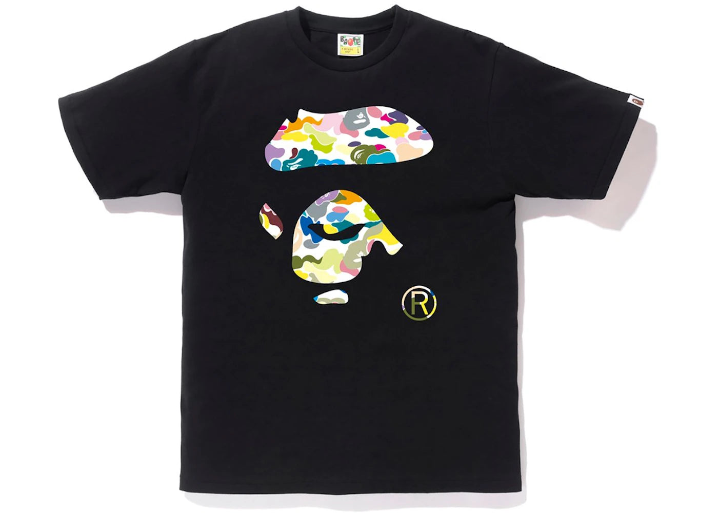 BAPE Multi Camo Ape Face Tee Black