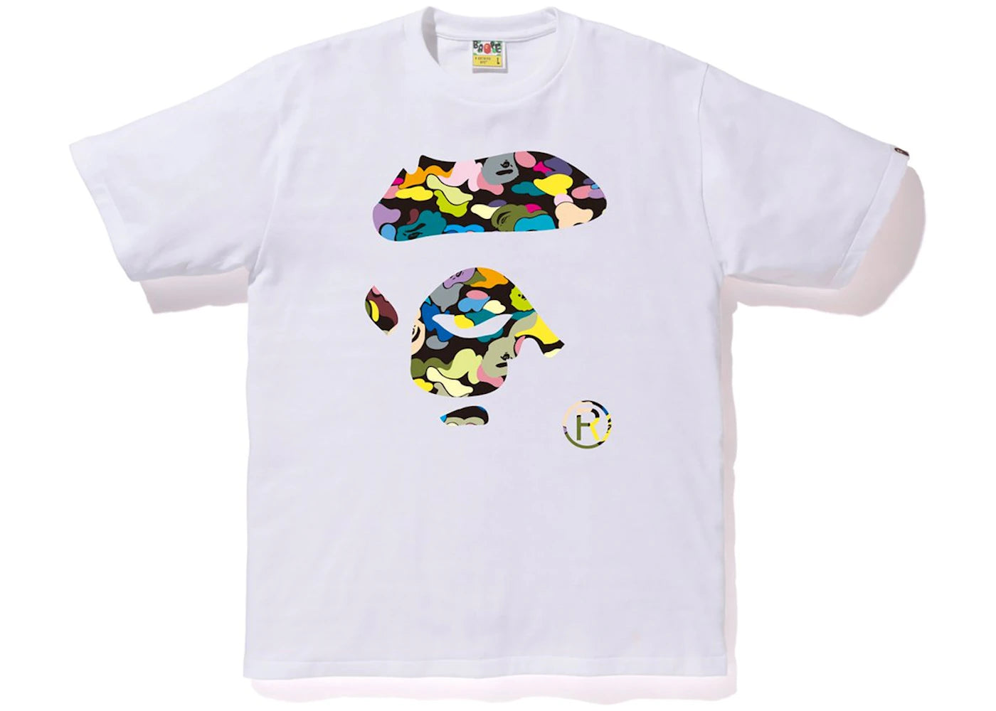 BAPE Multi Camo Ape Face Tee White