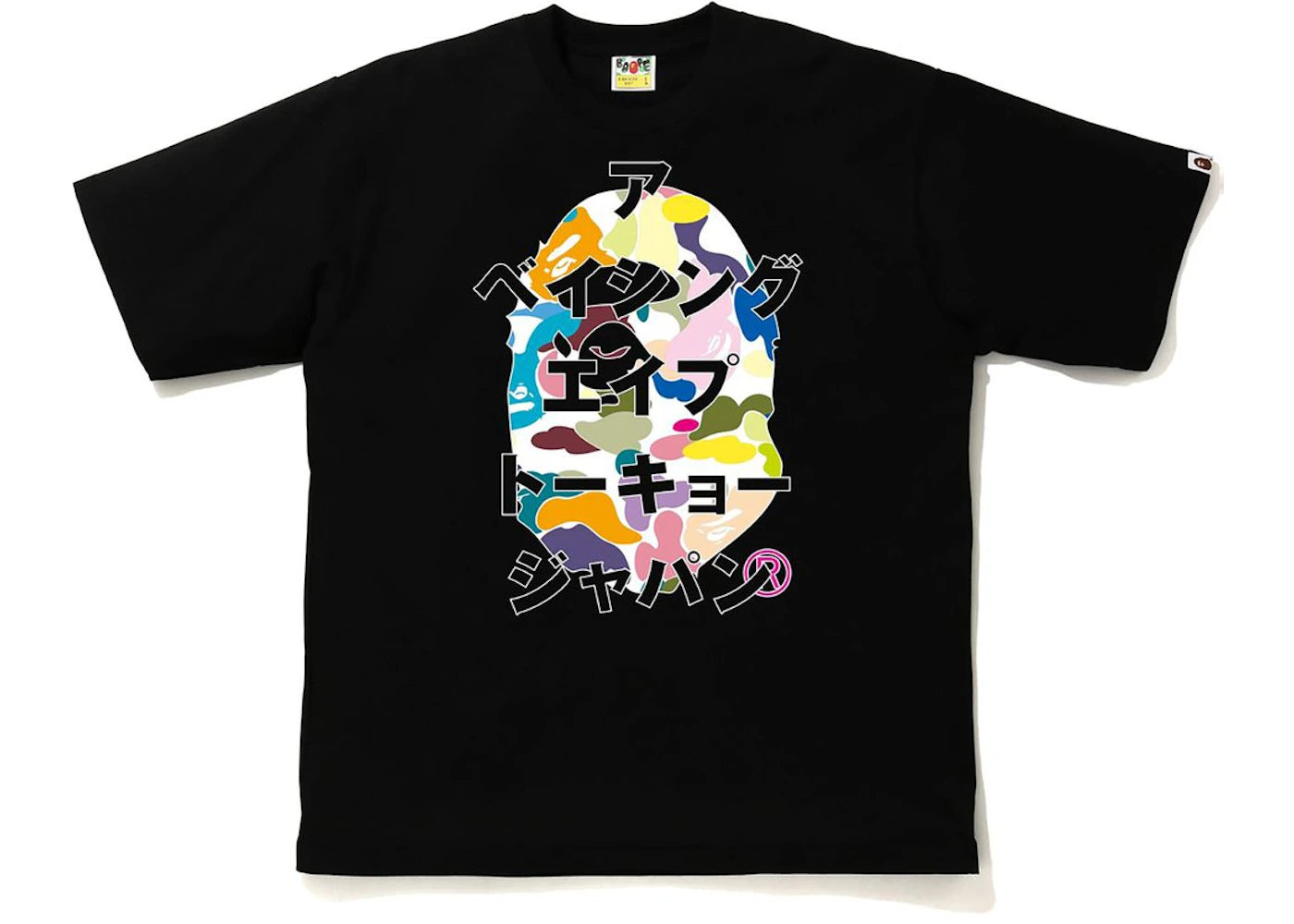 BAPE Multi Camo BAPE Katakana RLX Tee Black