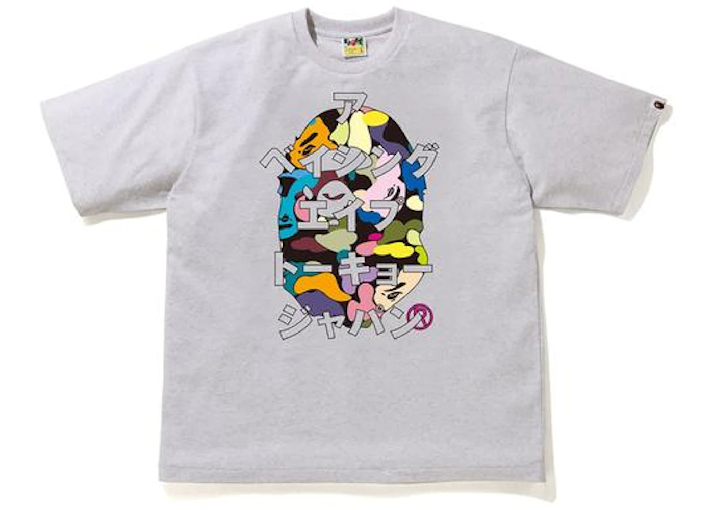 BAPE Multi Camo BAPE Katakana RLX Tee Gray