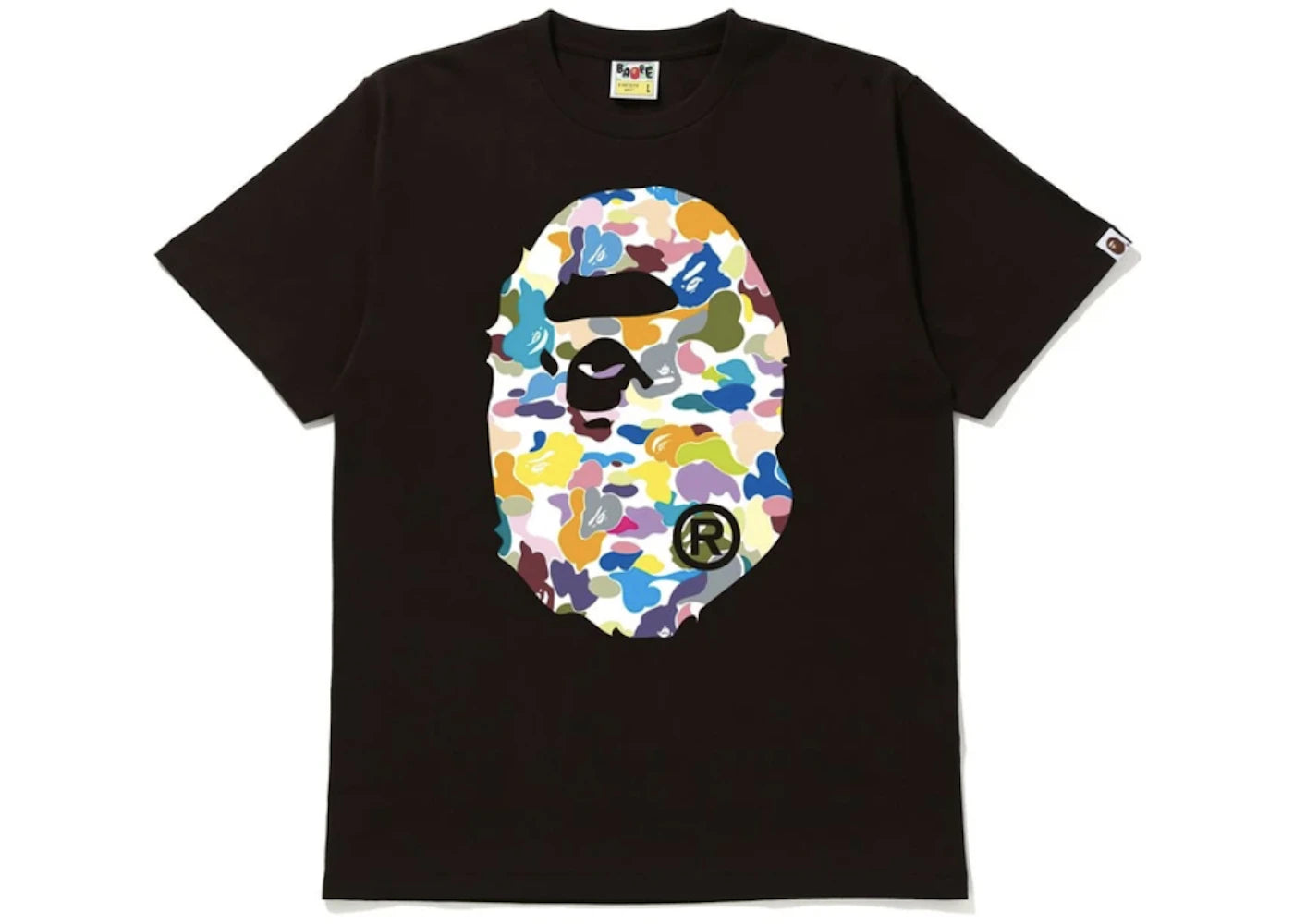 BAPE Multi Camo Big Ape Head Tee Brown Multi