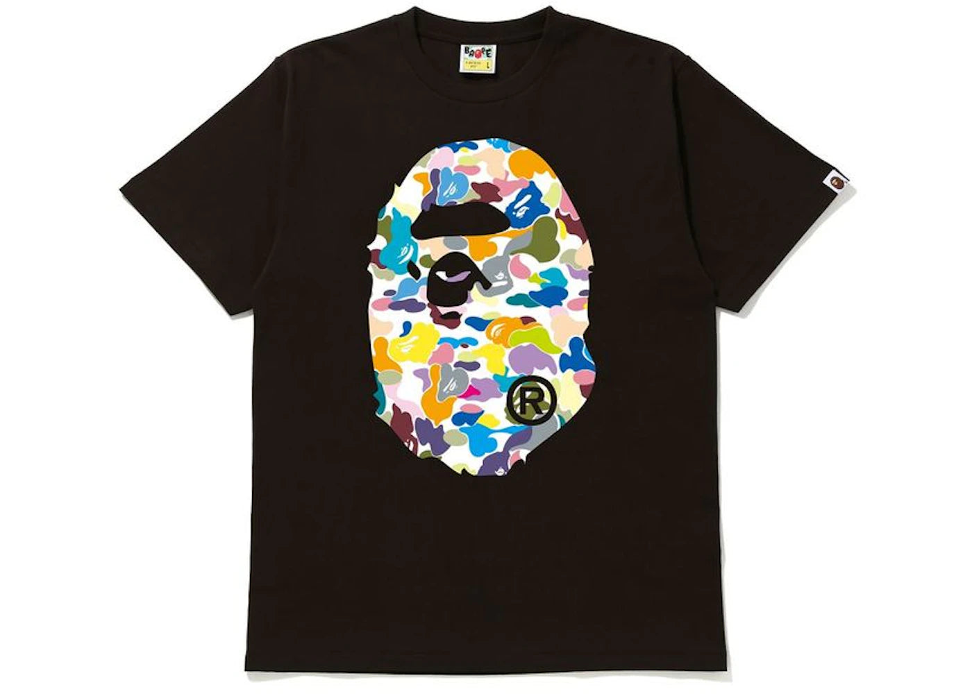 BAPE Multi Camo Big Ape Head Tee Brown