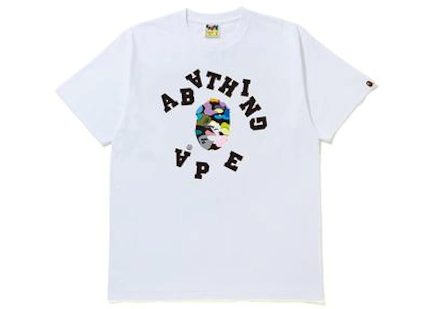 BAPE Multi Camo Broken College Tee White