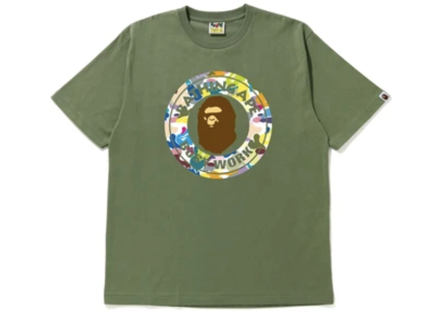 BAPE Multi Camo Busy Works Relaxed Fit Tee Olivedrab