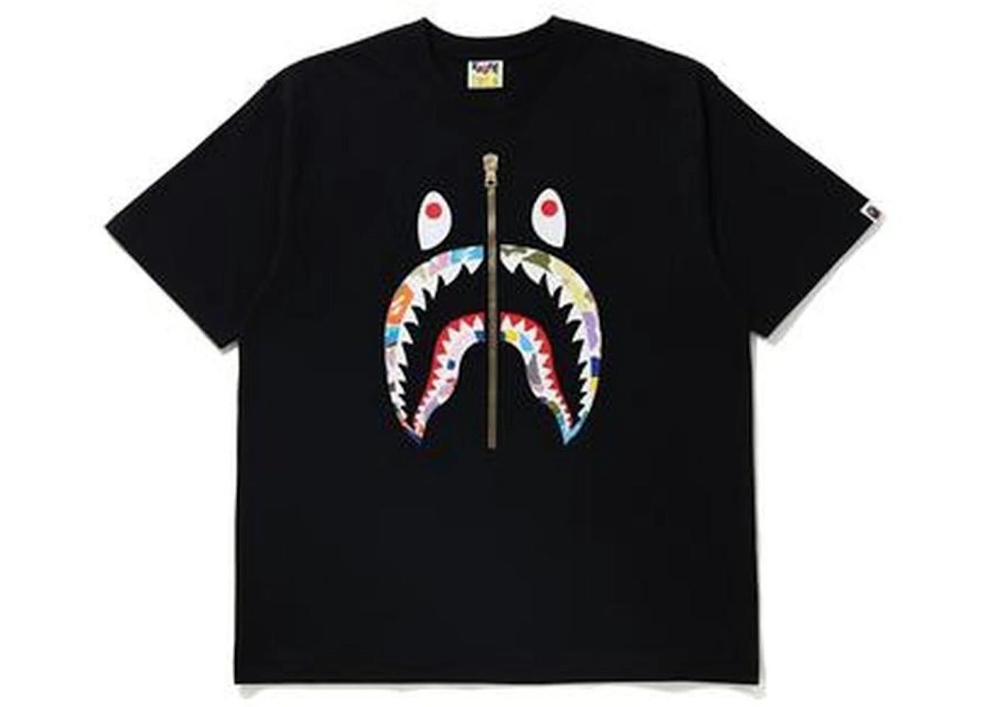 BAPE Multi Camo Shark Relaxed Tee Black