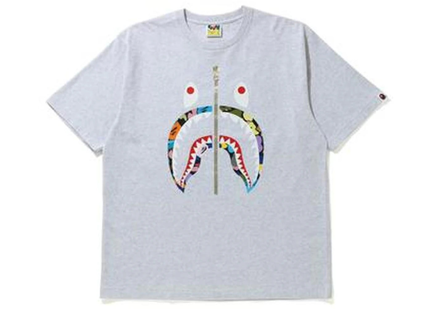 BAPE Multi Camo Shark Relaxed Tee Gray