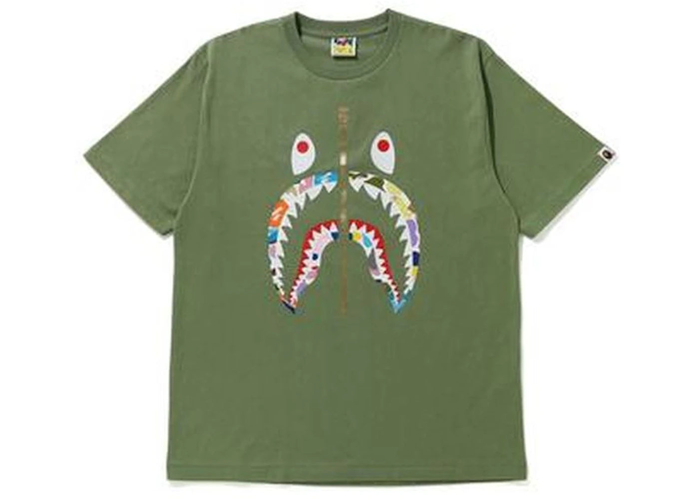 BAPE Multi Camo Shark Relaxed Tee Olivedrab