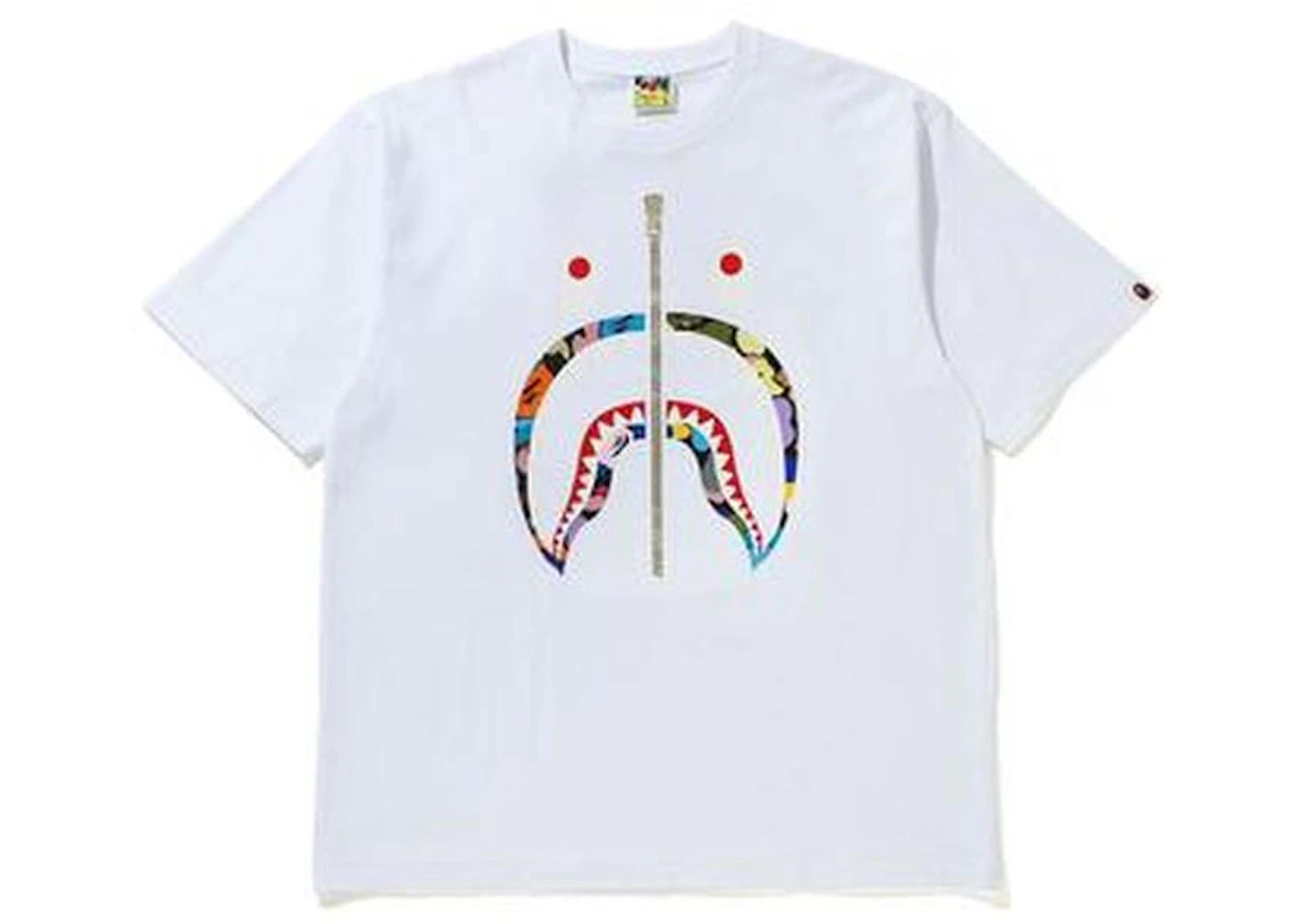 BAPE Multi Camo Shark Relaxed Tee White