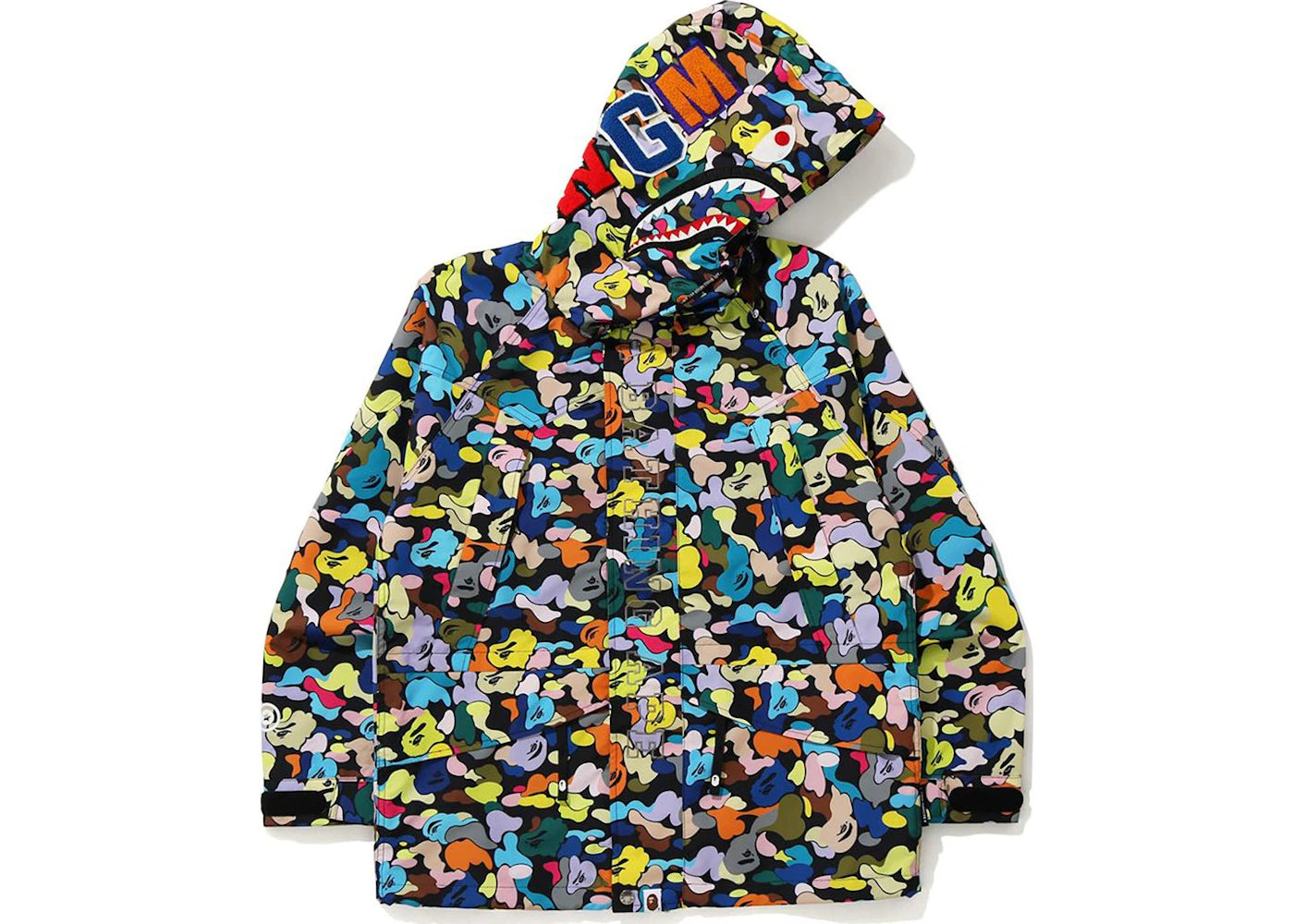 BAPE Multi Camo Shark Snowboard Jacket Black