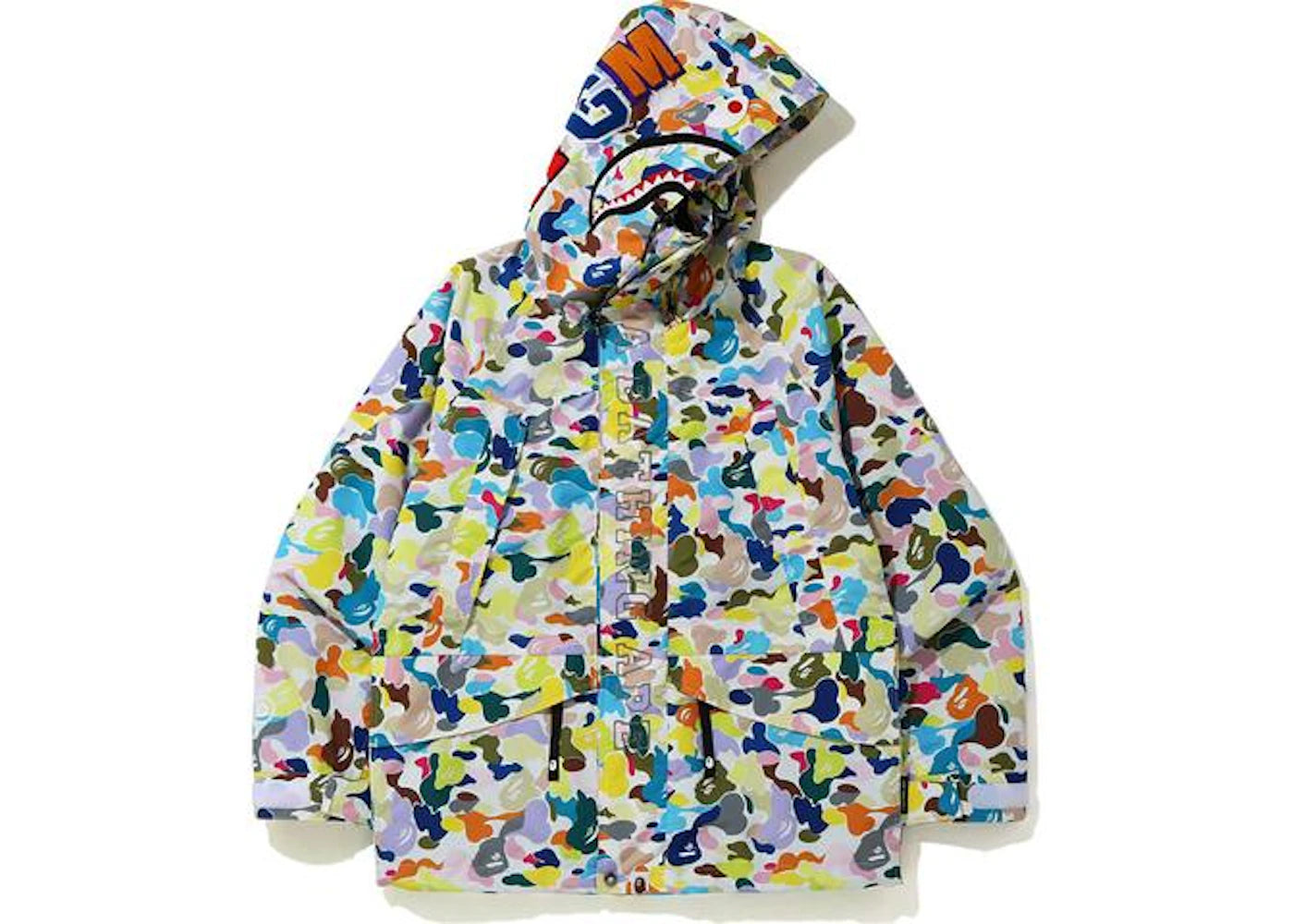 BAPE Multi Camo Shark Snowboard Jacket White
