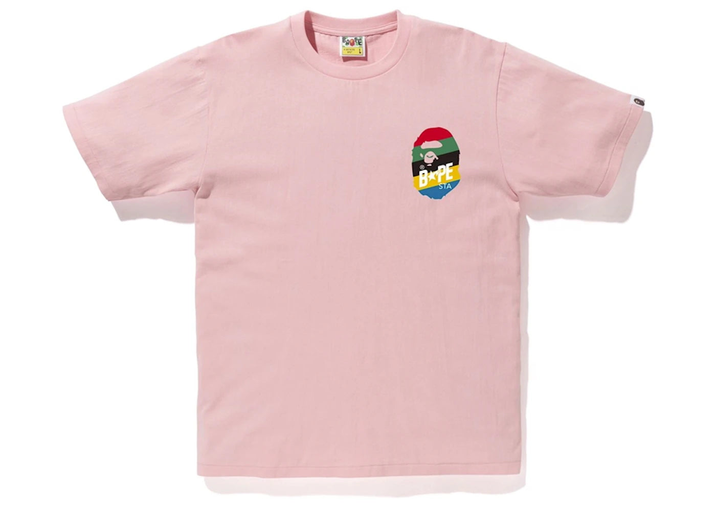 BAPE Multi Color Sta Logo Tee Pink