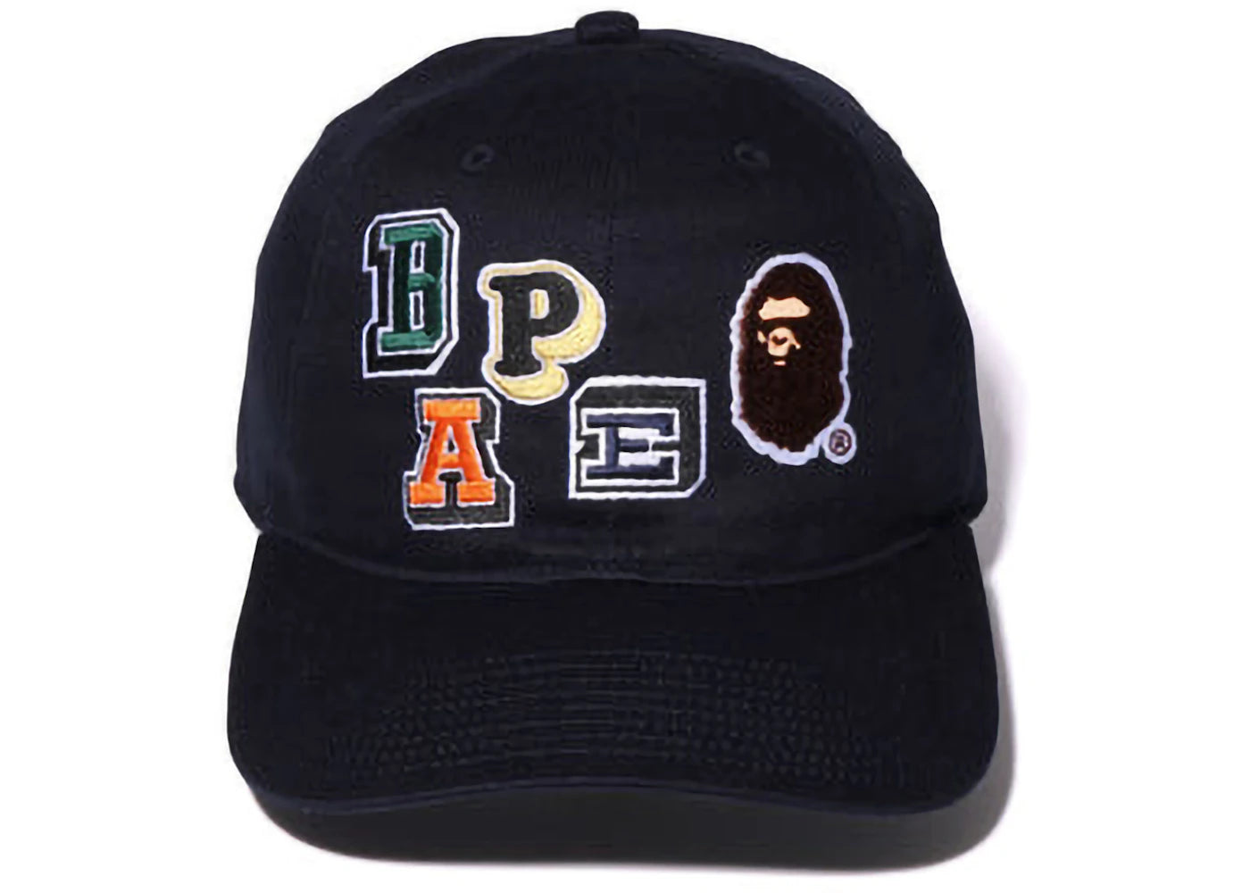 BAPE Multi Fonts Patch Panel Cap Navy