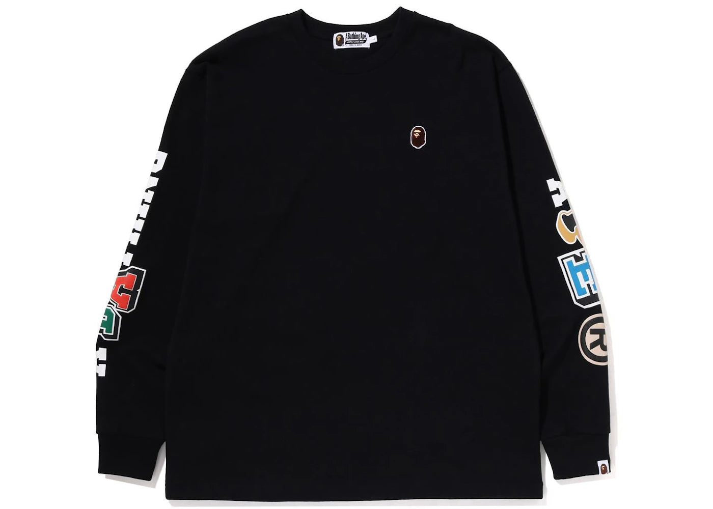 BAPE Multi Fonts Relaxed Fit Heavyweight L/S Tee Black