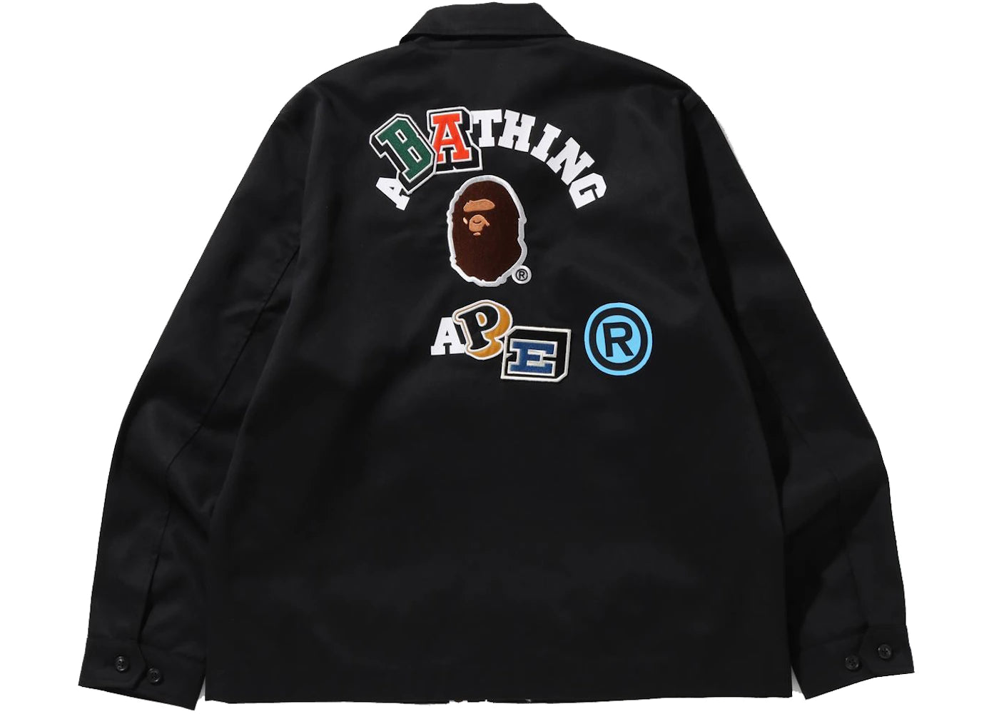 BAPE Multi Fonts Relaxed Fit Zip Jacket Black