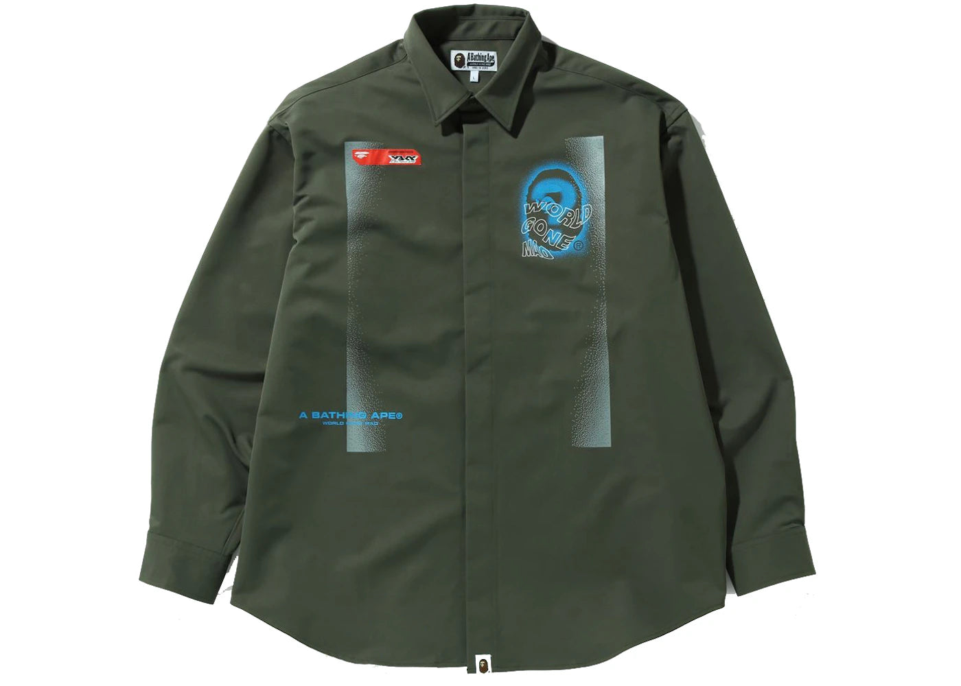 BAPE Multi Graphic Loose Fit Shirt Olivedrab