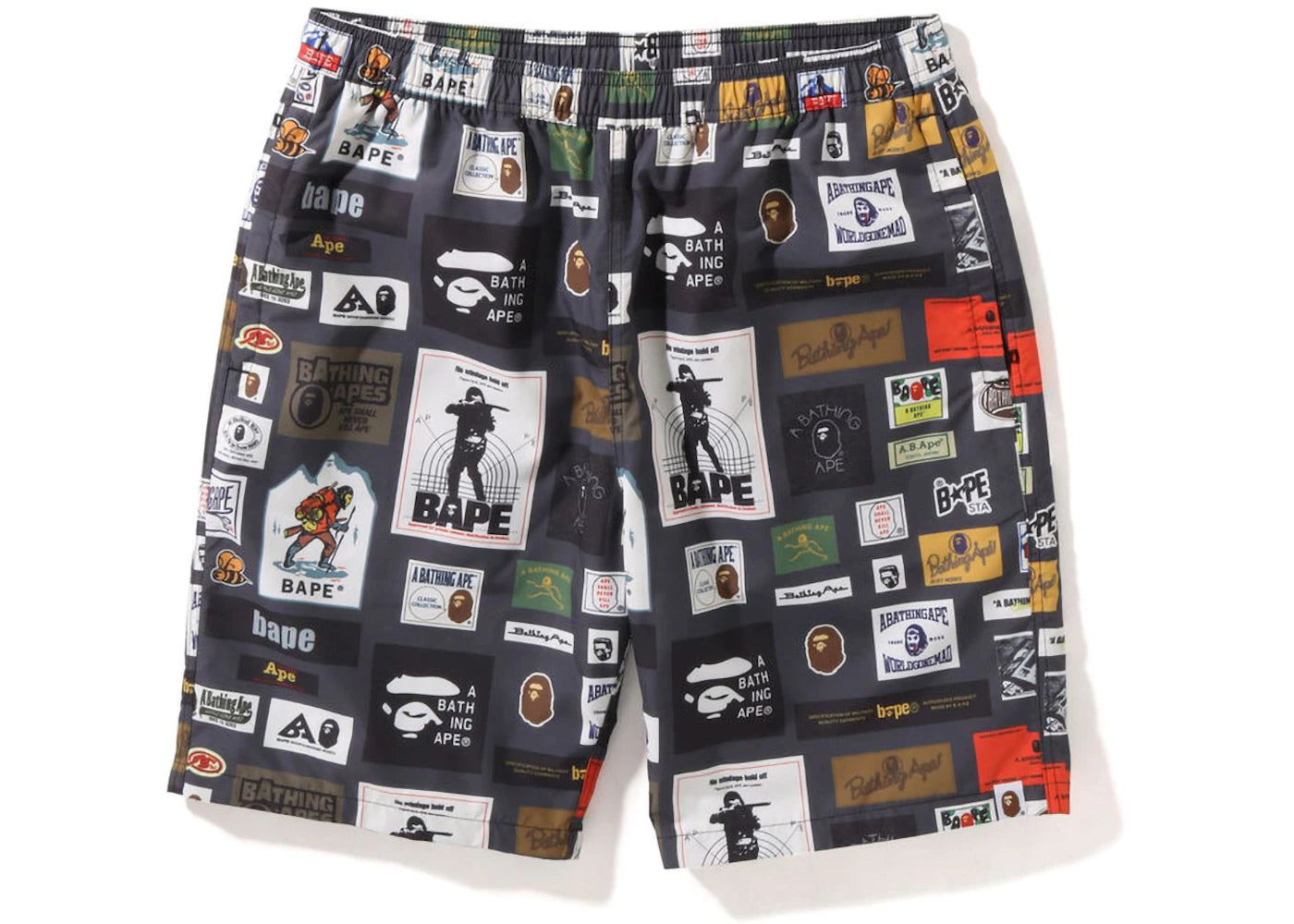 BAPE Multi Label Beach Shorts Multi