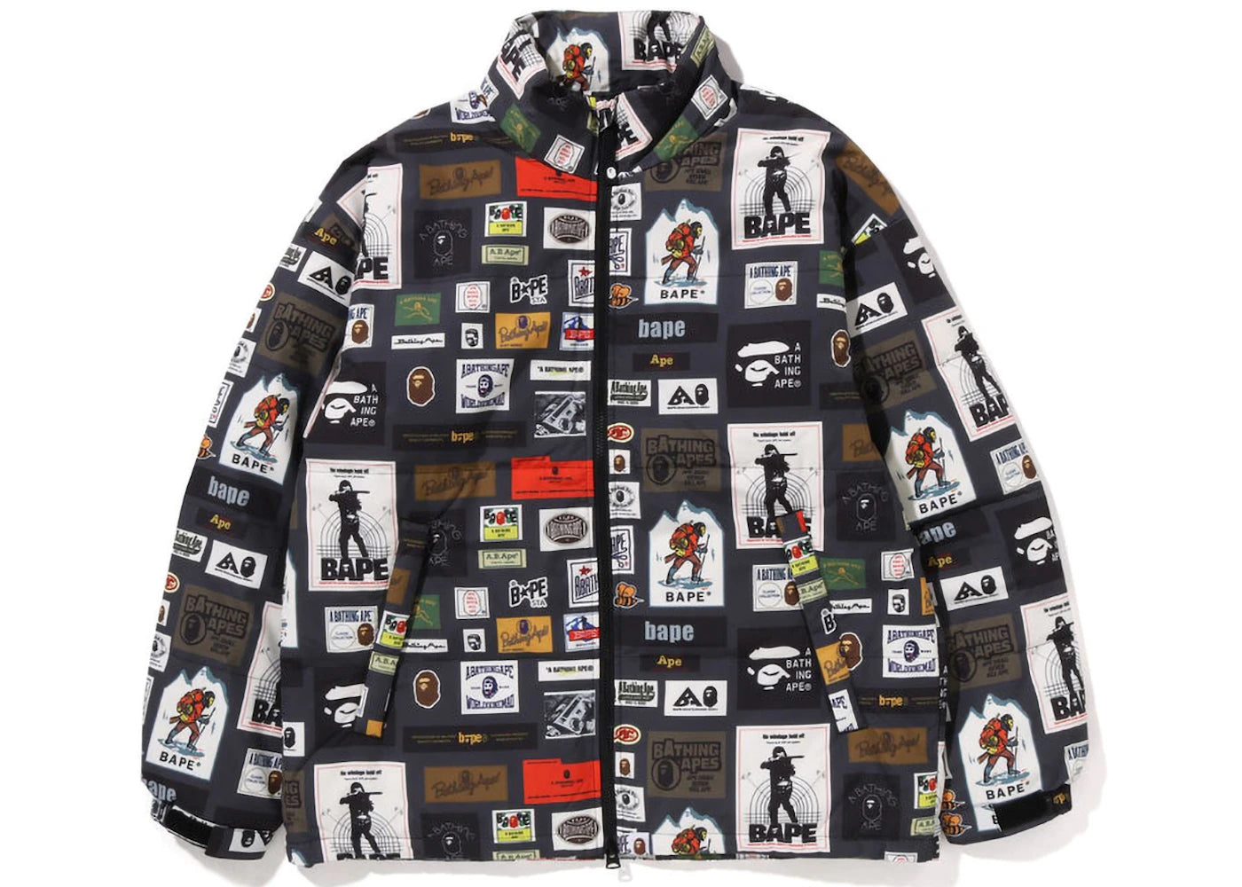 BAPE Multi Label Relaxed Fit Down Jacket Multi