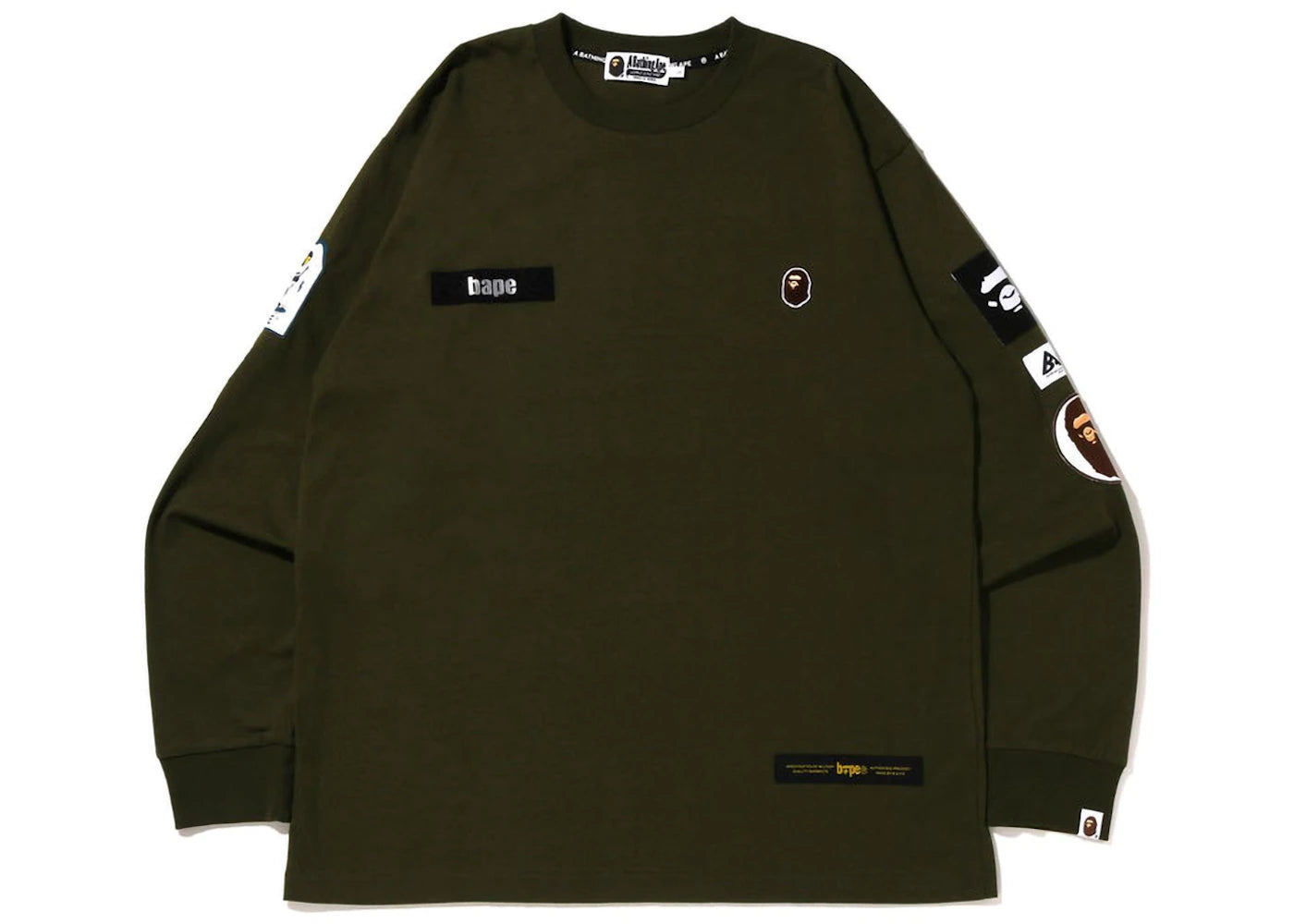 BAPE Multi Label Relaxed Fit L/S Tee Green