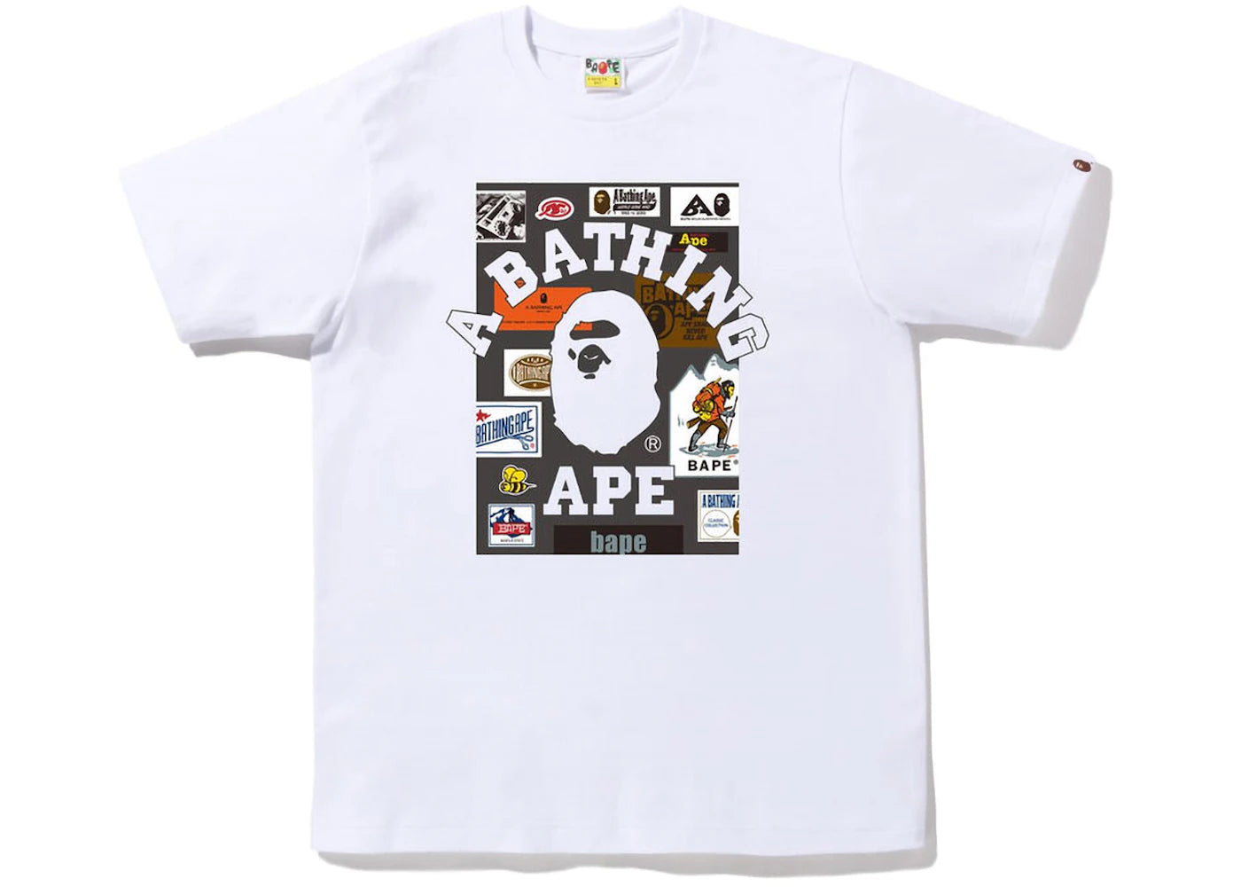 BAPE Multi Label on College Tee White