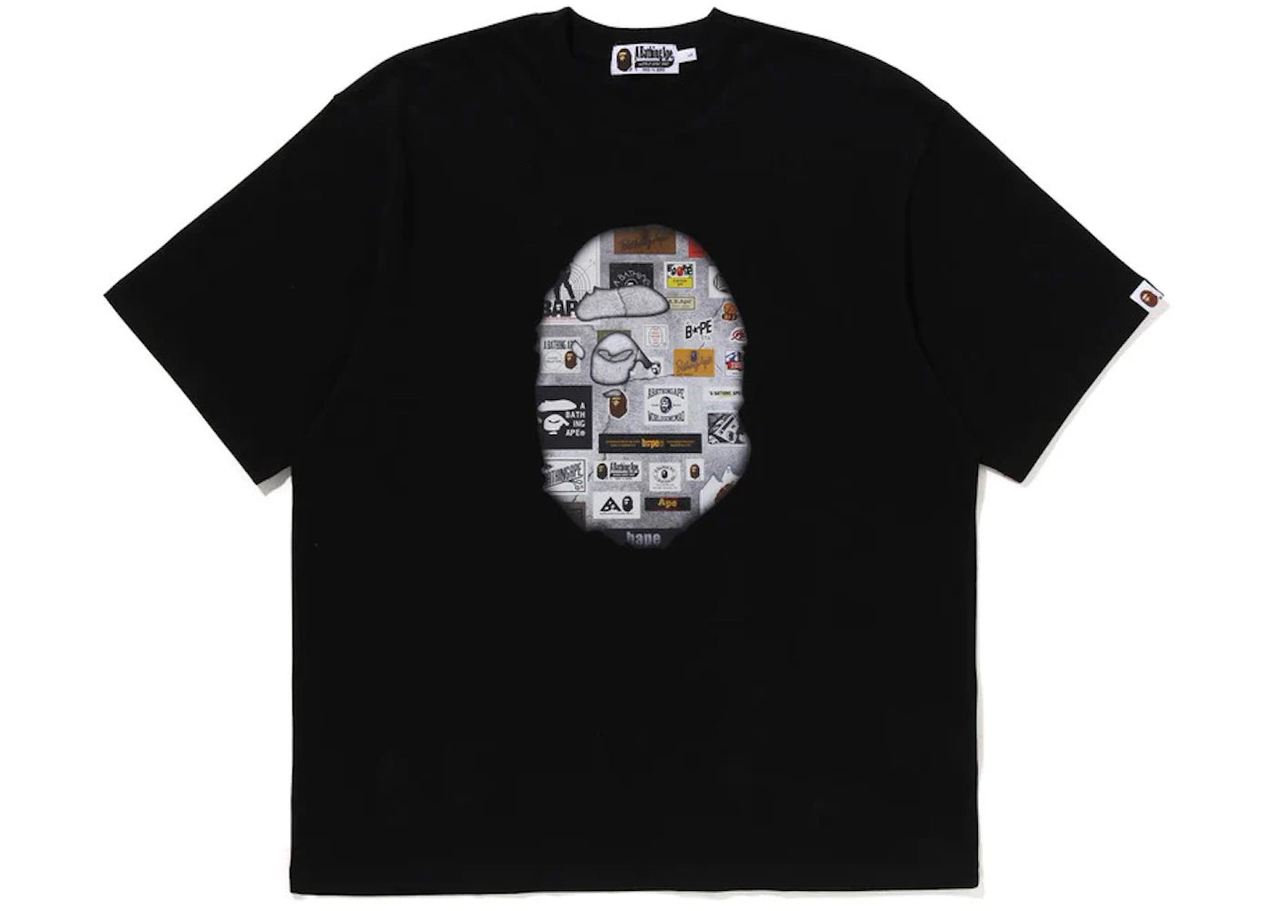 BAPE Multi Logo Big Ape Head Relaxed Fit Tee Black