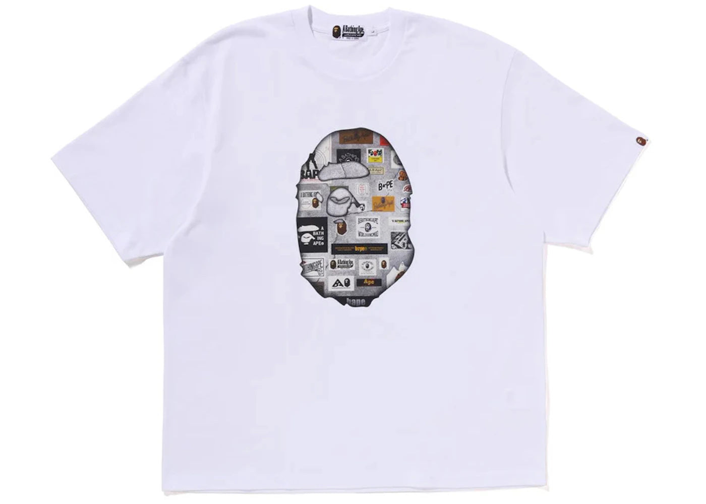 BAPE Multi Logo Big Ape Head Relaxed Fit Tee White