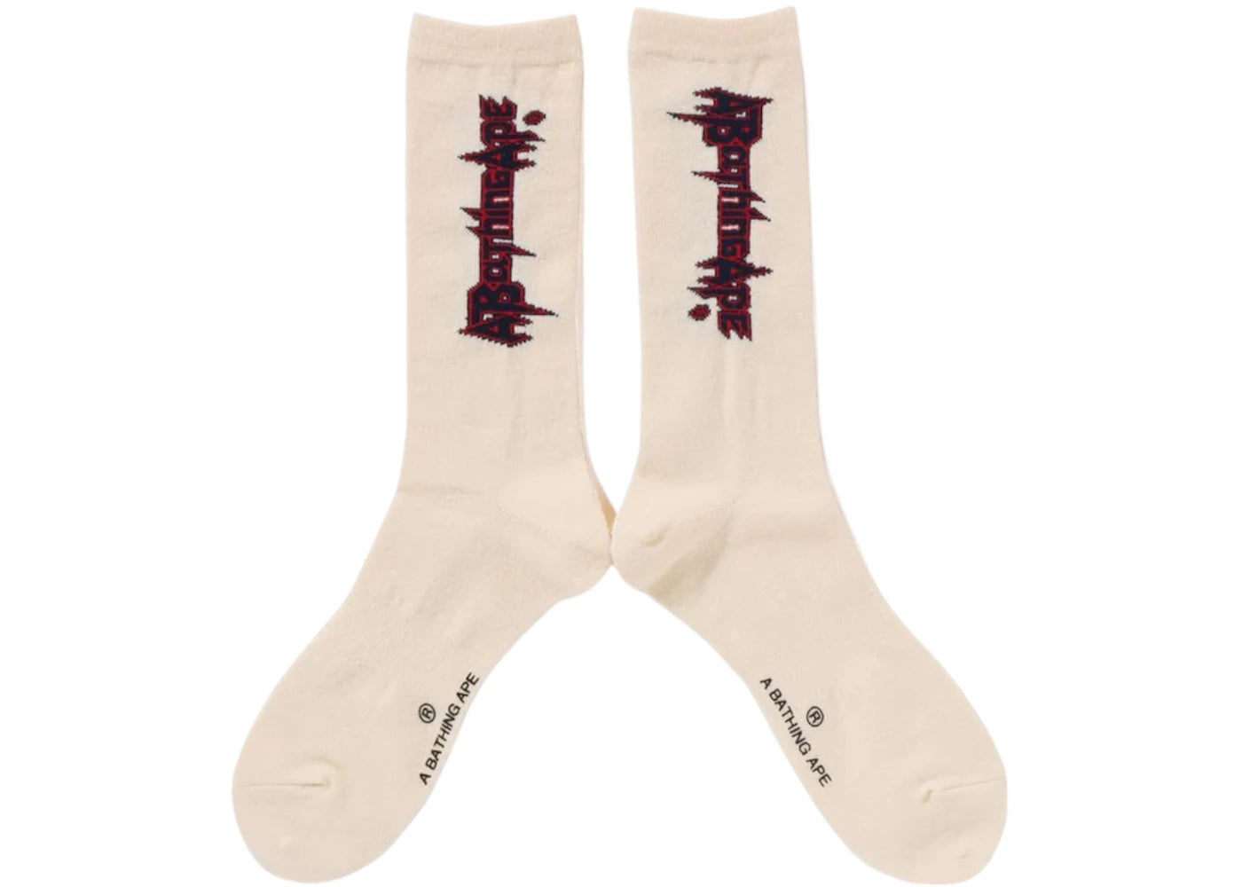BAPE Multi Logo Long Socks White