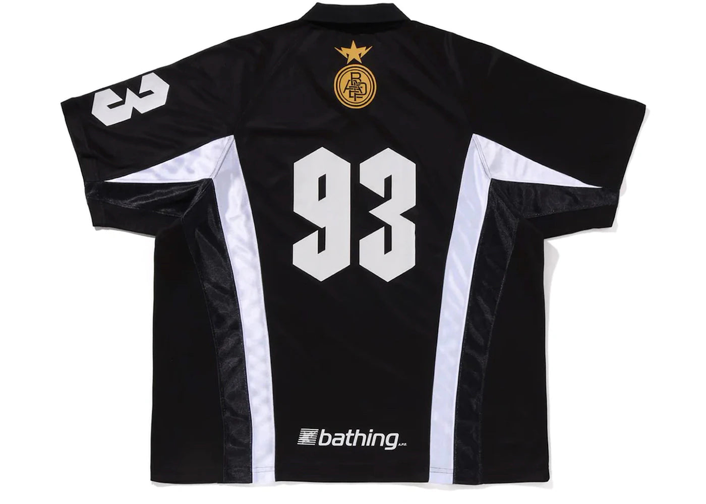 BAPE Multi Logo Relaxed Fit Soccer Jersey Black