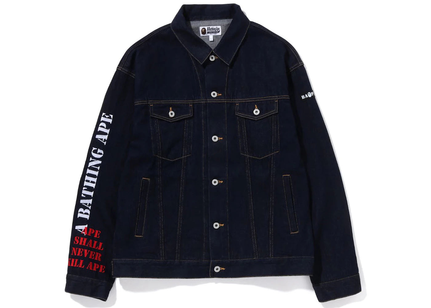 BAPE Multi Motif Loose Fit Denim Jacket Indigo